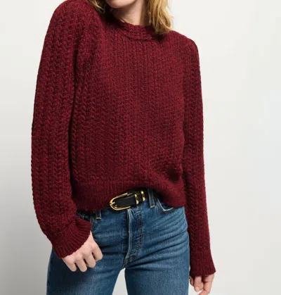 Nation Ltd Eboni Mock Neck Tuck Top In Danish Red In Burgundy