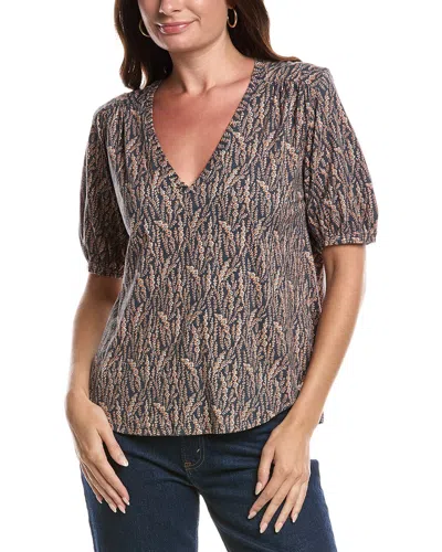 Nation Ltd Edie Shirred Shoulder Top In Brown