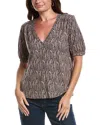 Nation Ltd Edie Shirred Shoulder Top In Multi