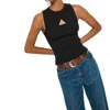 Nation Ltd Ellie Keyhole Top In Jet Black