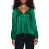 Nation Ltd Ellie Tie Neck Satin Top In Forest