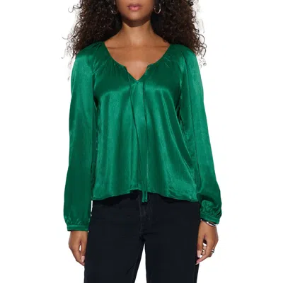 Nation Ltd Ellie Tie Neck Satin Top In Forest
