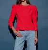Nation Ltd Elouise Poplin Top In Red Shoes