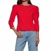 Nation Ltd Elouise Poplin Top In Red Shoes In Red