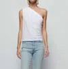 Nation Ltd Emberly One Shoulder Tank Top In Optic White In White