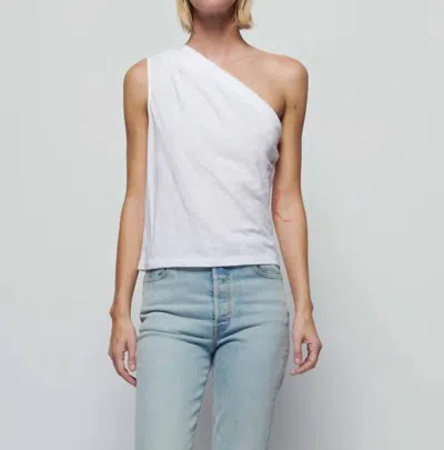 Nation Ltd Emberly One Shoulder Tank Top In Optic White
