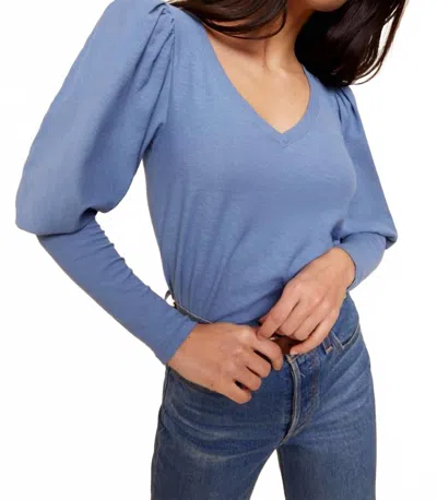 Nation Ltd Emilia Drama Sleeve V-neck Top In Carolina In Brown