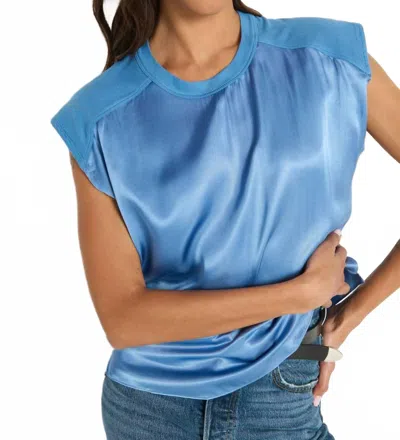 Nation Ltd Enya Boxy Top In Harbor Blue