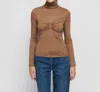 Nation Ltd Eris Turtleneck Top In Teddy In Multi