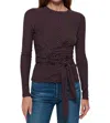 Nation Ltd Este Long Sleeve Wrap Top In Vintage Dot In Multi