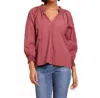 Nation Ltd Estelle Peasant Blouse In Burlesque In Brown