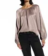 Nation Ltd Eveline Long Sleeve Top In Mushroom In Neutral