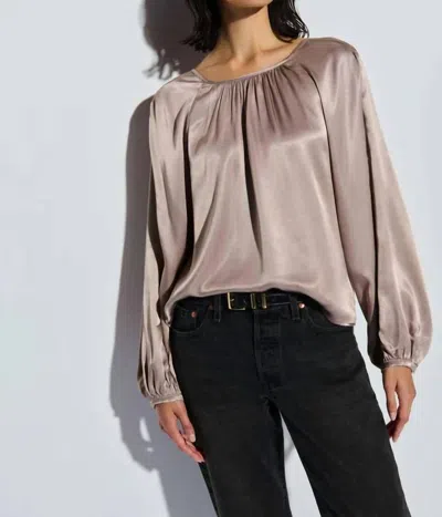 Nation Ltd Eveline Raglan Top Mushroom In Grey