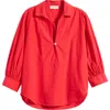 Nation Ltd Everlee Pima Cotton Popover Top In Red Shoes