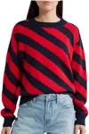 Nation Ltd Fabienne Crew Neck Sweater In Regatta Stripe In Multi