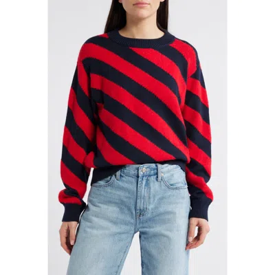 Nation Ltd Fabienne Stripe Sweater In Red Shoes Regatta Stripe