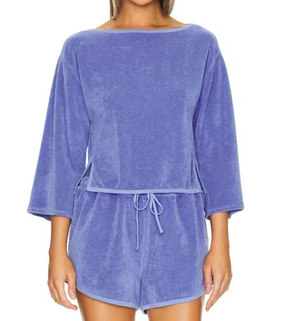 Nation Ltd Fallon Terry Cloth Top In Wedgewood In Gold