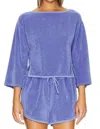 Nation Ltd Fallon Terrycloth Popover Top In Wedgewood In Gold