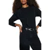 Nation Ltd Farrah Ruffle Long Sleeve Top In Jet Black