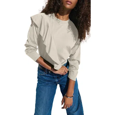 Nation Ltd Farrah Ruffle Long Sleeve Top In Parchment