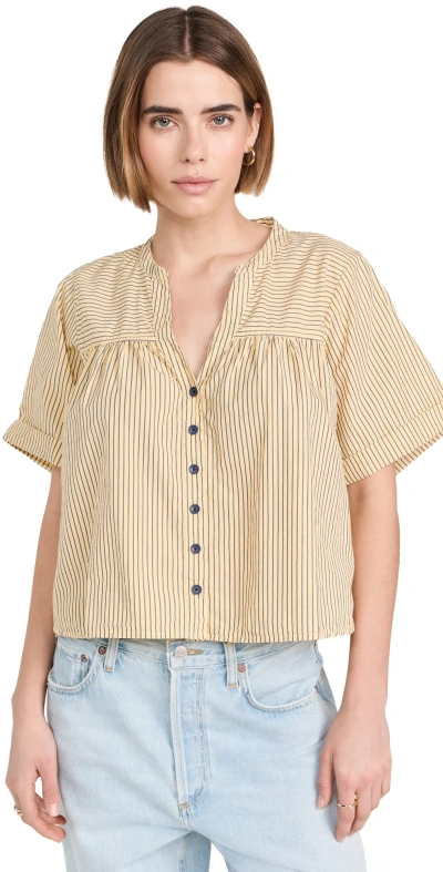 Nation Ltd Filippa Swingy Blouse Polo Lounge In Yellow