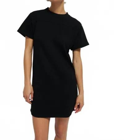 Nation Ltd Finn Crewneck Mini Dress In Jet Black
