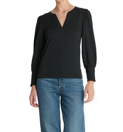 Nation Ltd Flora Peasant Tee In Black