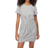 Nation Ltd Fortuna Twisted T-shirt Dress In Heather Grey In Grey