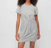 Nation Ltd Fortuna Twisted T-shirt Dress In Heather Grey In Grey