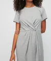 Nation Ltd Fortuna Twisted T-shirt Dress In Heather Grey In Gray