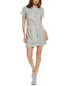 Nation Ltd Fortuna Twisted T-shirt Dress In Heather Grey In Pink