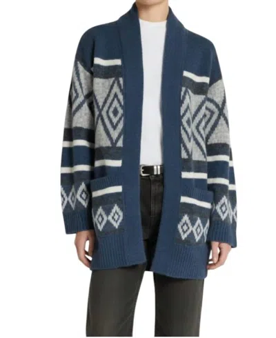 Nation Ltd Franklyn Long Sleeve Cardigan In Blue