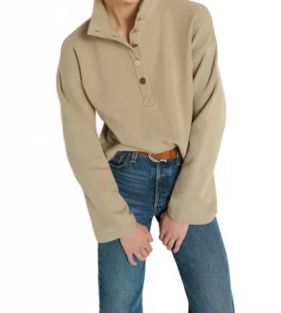 Nation Ltd Franz Long Sleeve Sweatshirt In Vintage Khaki In Brown