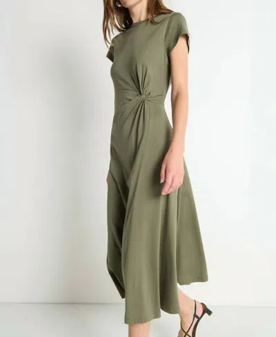 Nation Ltd Frida Twist Midi Dress In Olive In Green