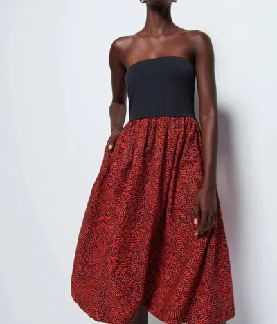 Nation Ltd Gabbriette Midi Dress In Abs Swirl In Multi