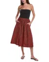Nation Ltd Gabbriette Dress In Abs Swirl In Burgundy