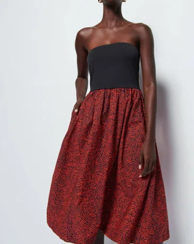 NATION LTD GABBRIETTE MIDI DRESS IN ABS SWIRL