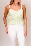 Nation Ltd Gabrielle Peplum Cami In Lime Green In Green