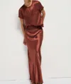 Nation Ltd Gaia Bias Cut Maxi Skirt In Brown