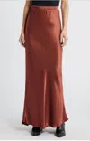 Nation Ltd Gaia Bias Cut Maxi Skirt In Brown