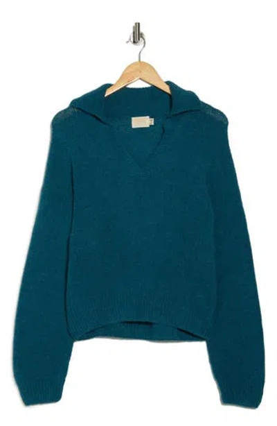 Nation Ltd Georgie Collared Sweater In Deep Teal