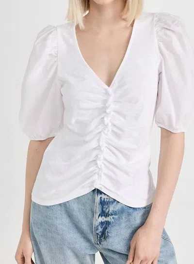 Nation Ltd Giada Gathered Top In Optic White