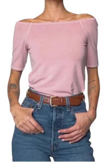 Nation Ltd Giana Off The Shoulder Top In Violet Ice In Pink