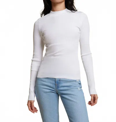 Nation Ltd Gina Slim Mock Neck Top In White