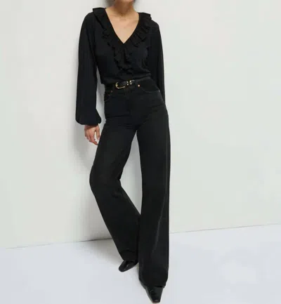Nation Ltd Giorgio Flounce Top In Black