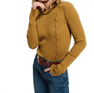 Nation Ltd Gizelle Long Sleeve Top In Olive Wood In Brown