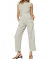 Nation Ltd Grayson High-rise Pant In Linen Stripe In Gray