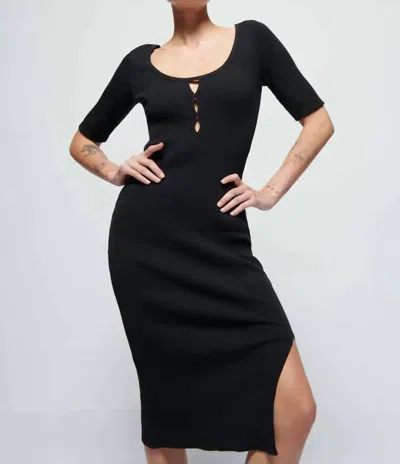 Nation Ltd Haidee Heavy Rib Dress In Jet Black