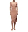Nation Ltd Haidee Ribbed Midi Dress In Beige