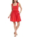 Nation Ltd Harlyn Babydoll Top Mini Dress In Gold